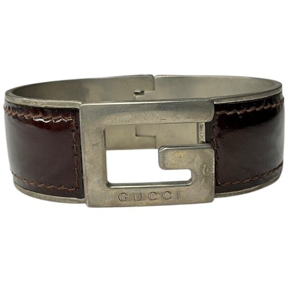 674. Gucci Leather Bangle Bracelet - Picture 3 of 7